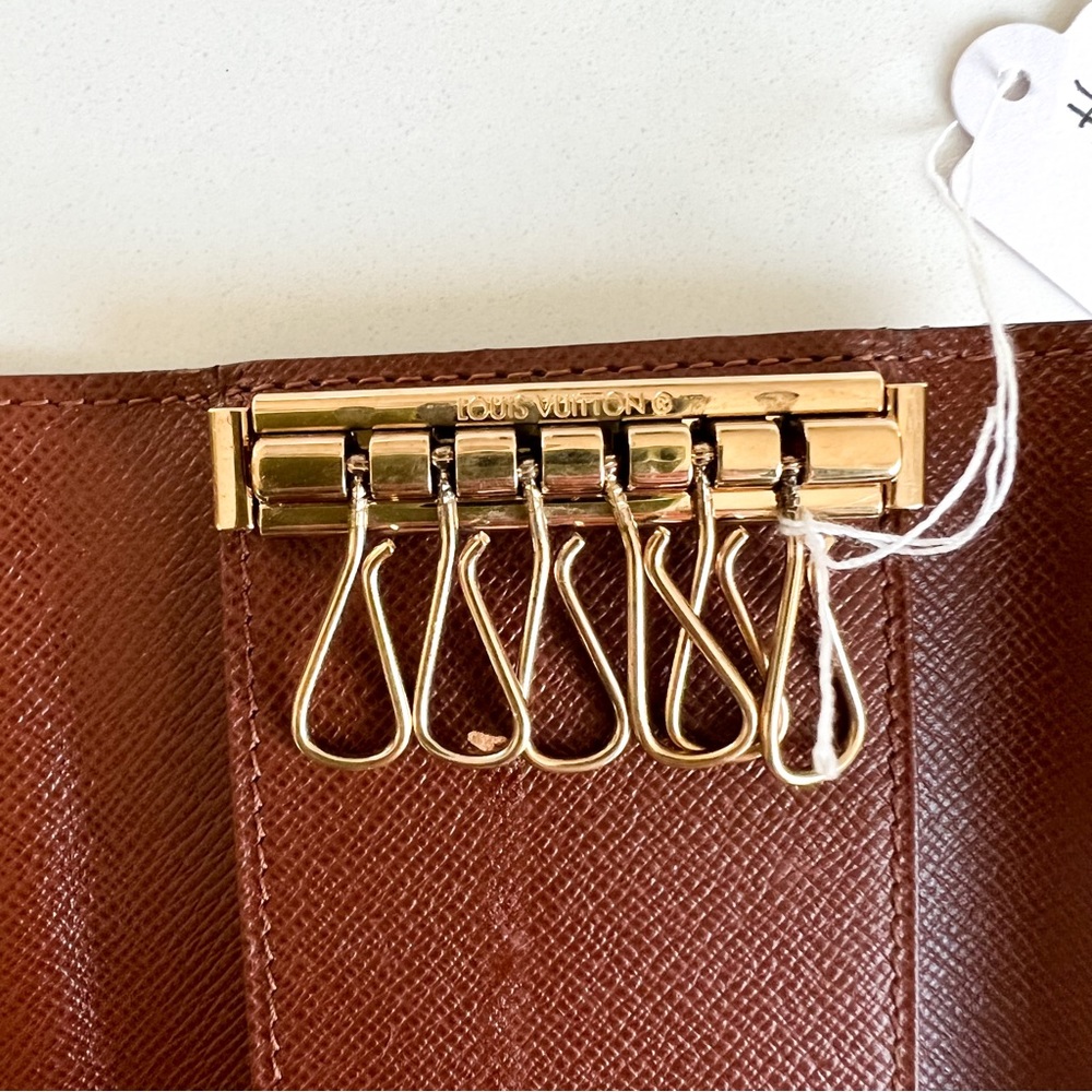 Louis Vuitton 6 Key Ring Holder Canvas LV Logo Vintage - Picture 10 of 13